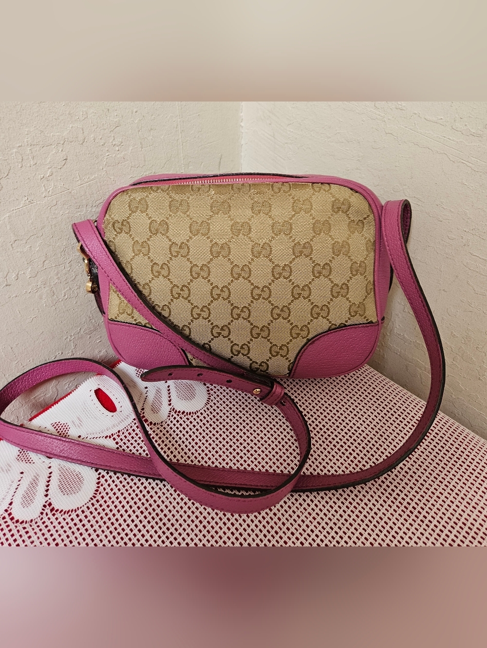 GUCCI Canvas Bree Camera Shoulder Bag AUTHENTIC - Picture 2 of 16